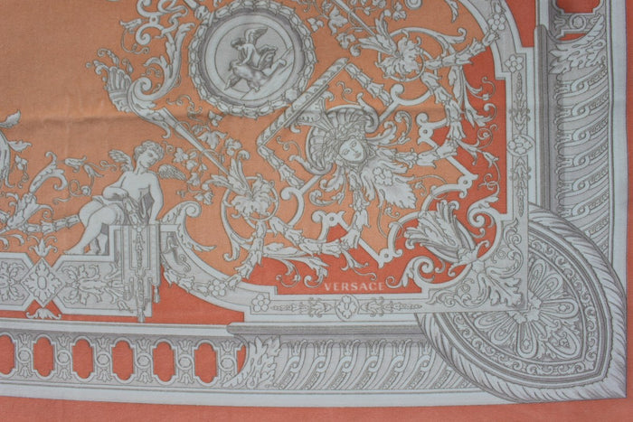 Clearance | Versace Le Grand Orange Cotton Velvet Panel 140 × 140 cm
