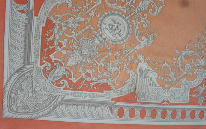 Clearance | Versace Le Grand Orange Cotton Velvet Panel 140 × 140 cm