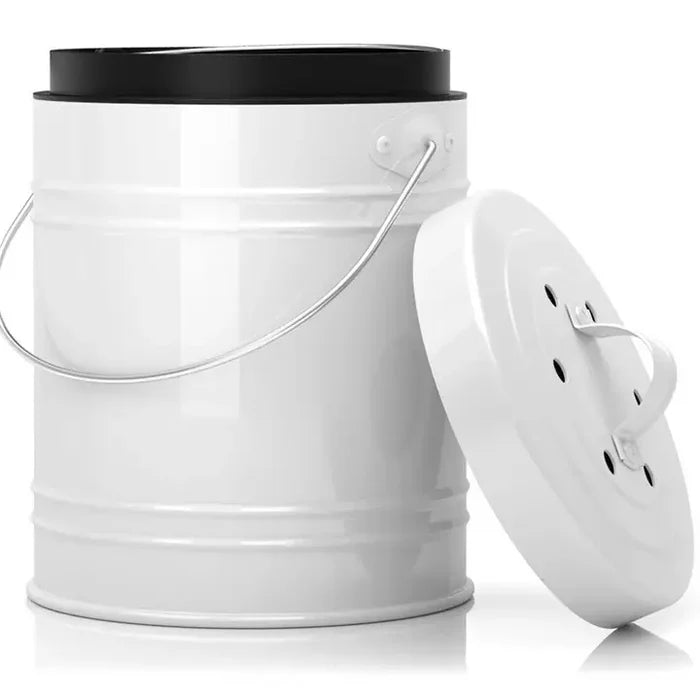 Cooler Kitchen 3-Liter Compost Bin w/ EZ-No Lock Lid