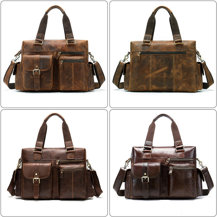 Cowhide Business Travel Duffel Bag