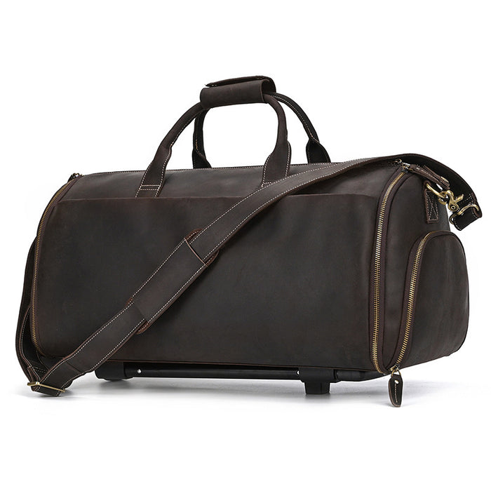 Crazy Horse 22-inch Genuine Leather Garment Bag