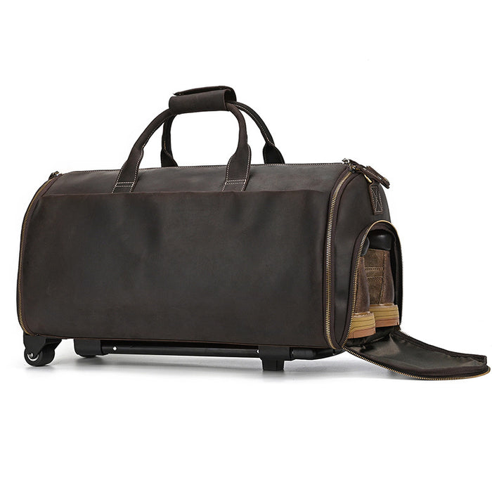 Crazy Horse 22-inch Genuine Leather Garment Bag