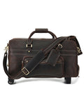 Crazy Horse on Wheels Leather Portable Travel Bag