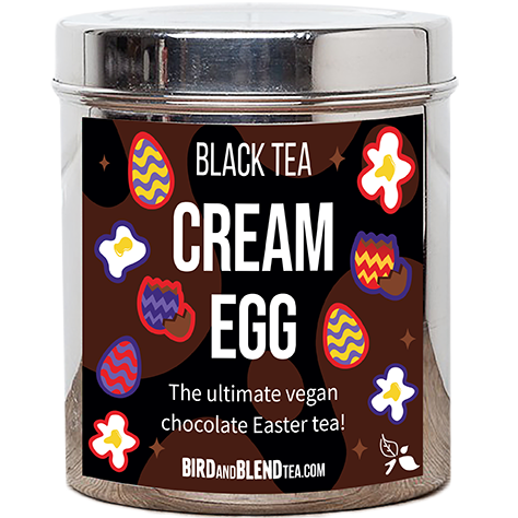 cream egg loose leaf tea tin