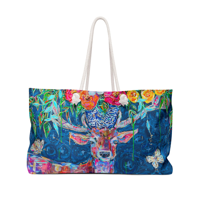 Deer and Bouquet Weekender Boat and Beach Bag