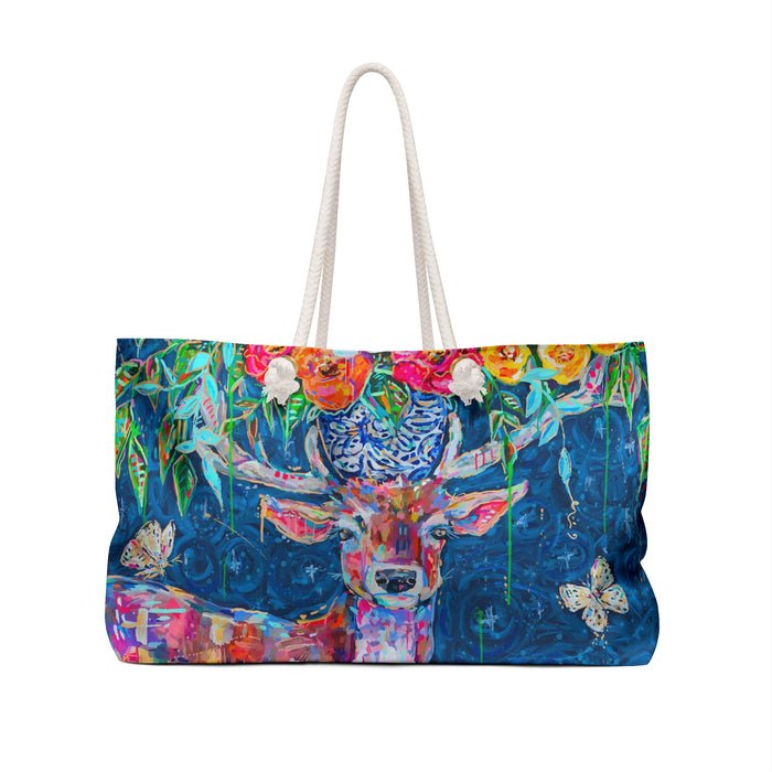 Deer and Bouquet Weekender Boat and Beach Bag