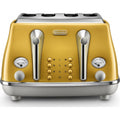 De'Longhi Icona Capitals 4-Slice Toaster Yellow | CTOC4003Y