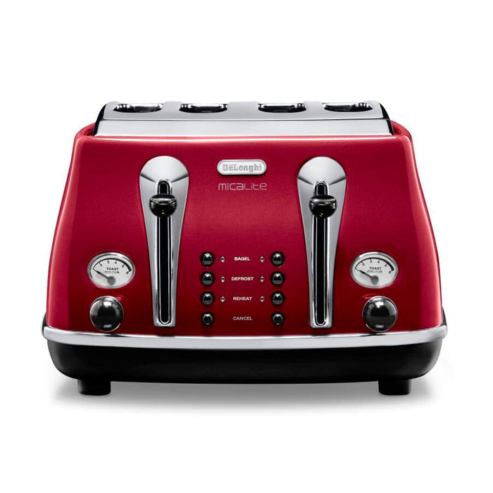 De'Longhi Icona Micalite 4 slice Red Toaster | CTOM4003.R