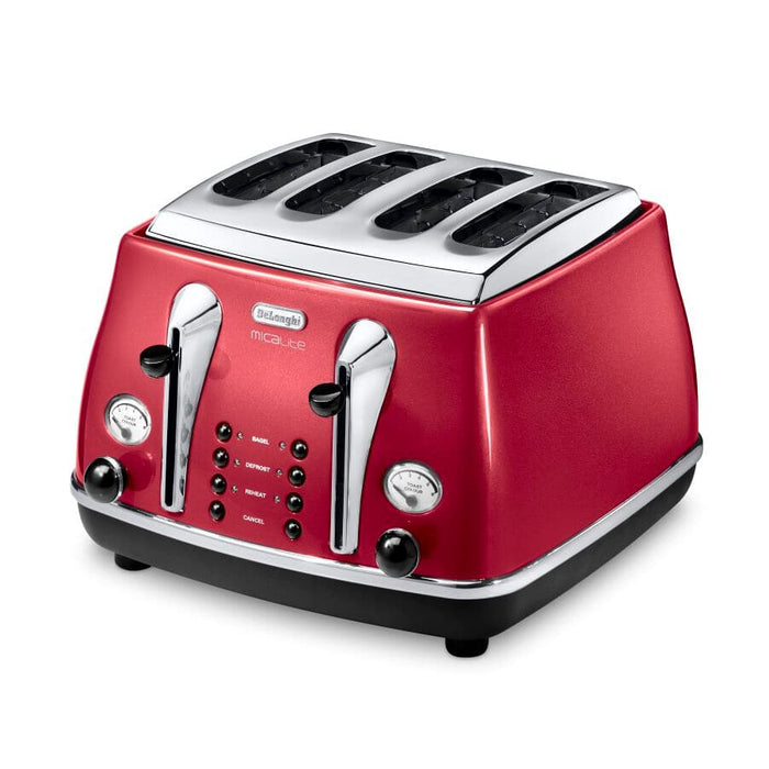 De'Longhi Icona Micalite 4 slice Red Toaster | CTOM4003.R