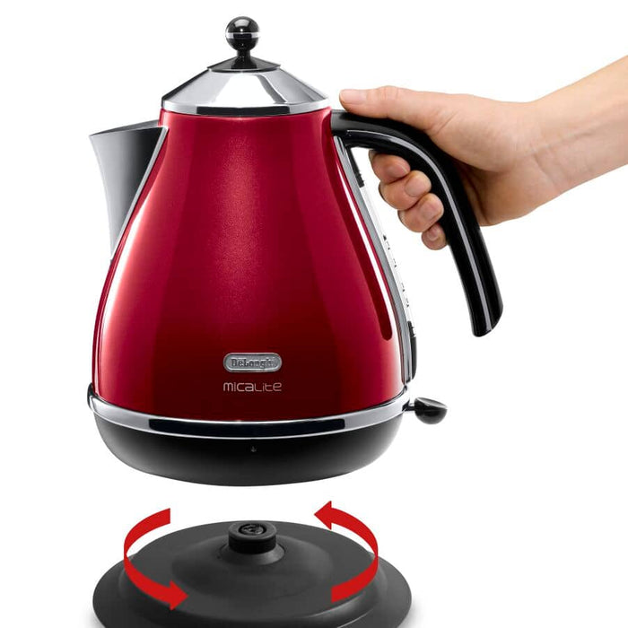 De'Longhi Icona Micalite Red Metallic Kettle | KBOM3001.R
