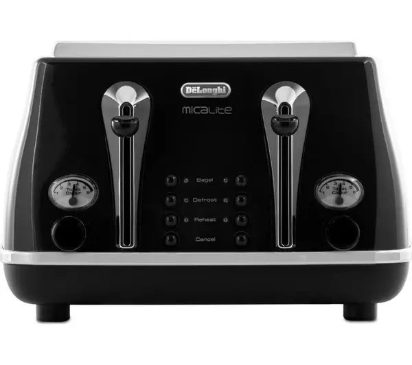 De'Longhi Micalite 4 Slice Black Toaster |CTOM4003.BK