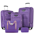 DESTINATION 3+ PURPLE Soft side Luggage Expandable 3 Piece Set Suitcase With Duffel Bag Set-22"-26"-30"