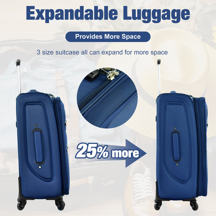 DESTINATION 5 Piece COMBO Set with Duffel Bag-22"-26"-30"