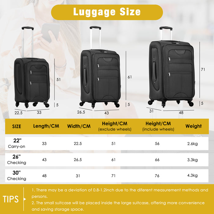 DESTINATION 5 Piece COMBO Set with Duffel Bag-22" 26" 30"