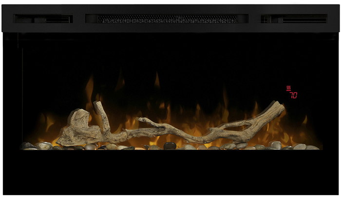 Dimplex 34″ Driftwood & River Rock Fuel Bed for LED Fireplace | LF34DWS