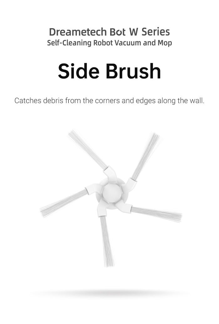 Dreame W10 side brush attachment for robot vacuum, designed for corner cleaning