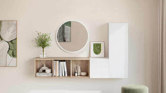 Easy Wall Unit 40.94 in, with Flap Door, Ashwood White