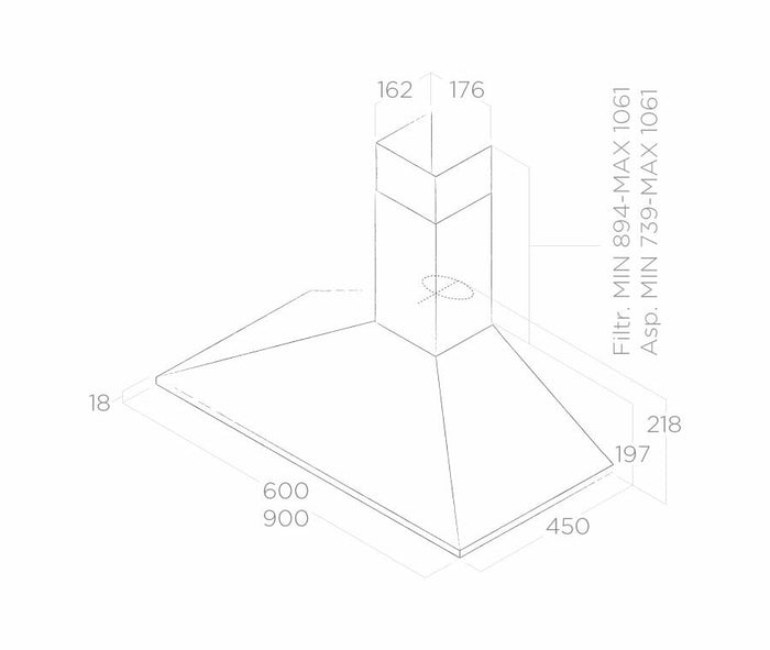 ELICA MISSY60 60CM CHIMNEY HOOD