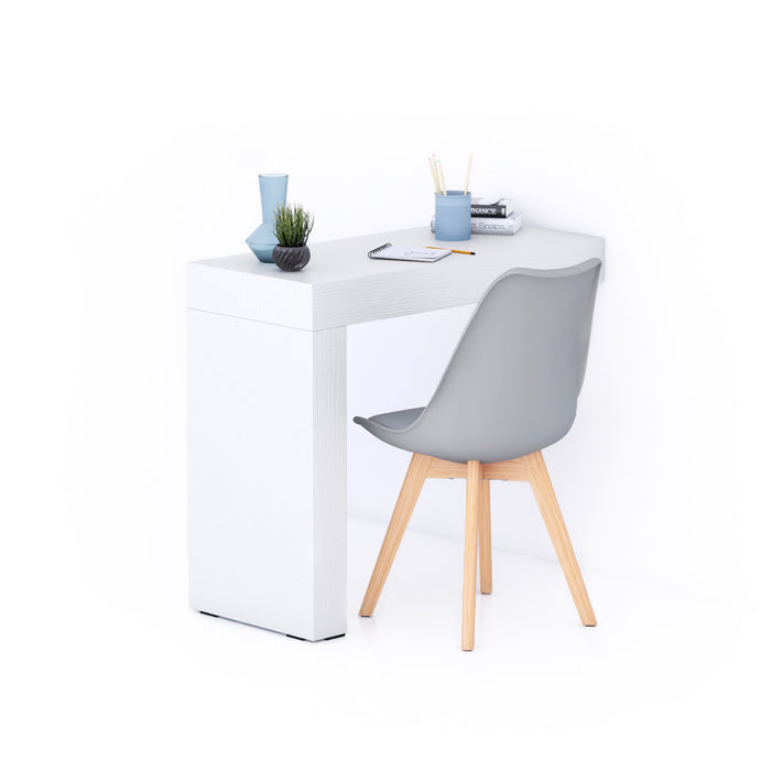 Evolution Desk 35.4 x 15.7 in, Ashwood White with One Leg