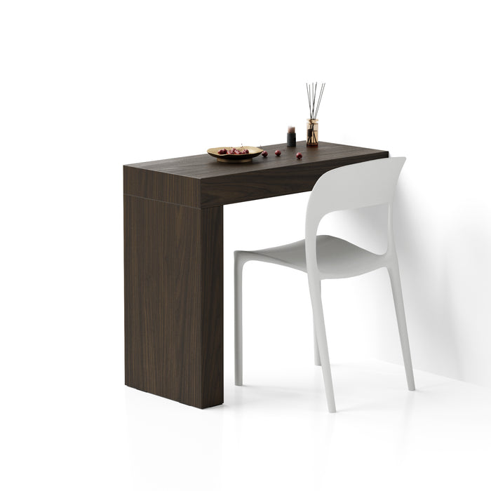 Evolution dining table with One Leg 35.4 x 15.7 in, Dark Walnut