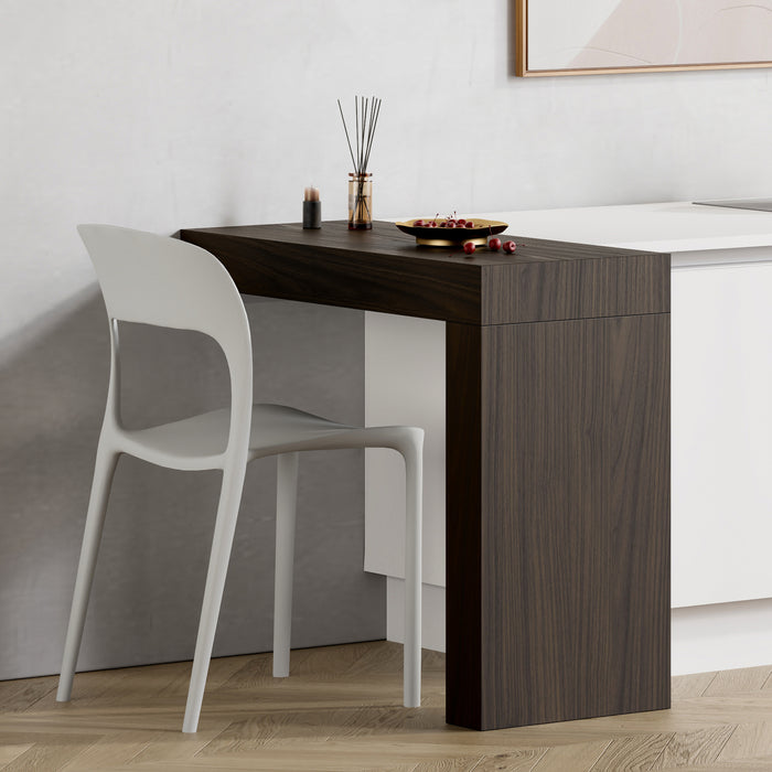 Evolution dining table with One Leg 35.4 x 15.7 in, Dark Walnut