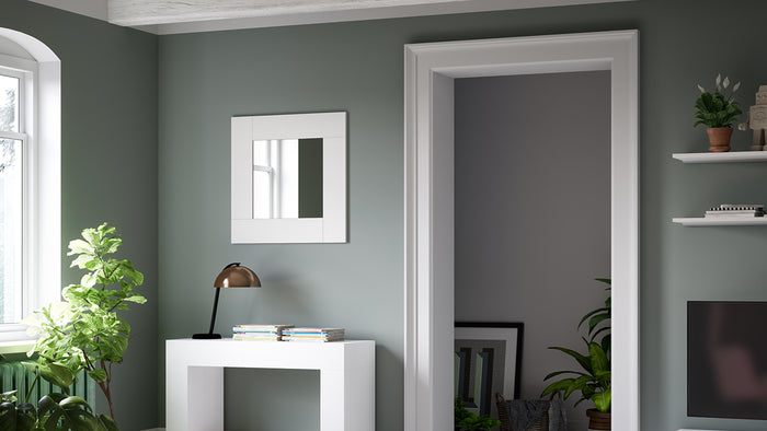 Evolution Square Wall Mirror, 28.7 x 28.7 in, Ashwood White