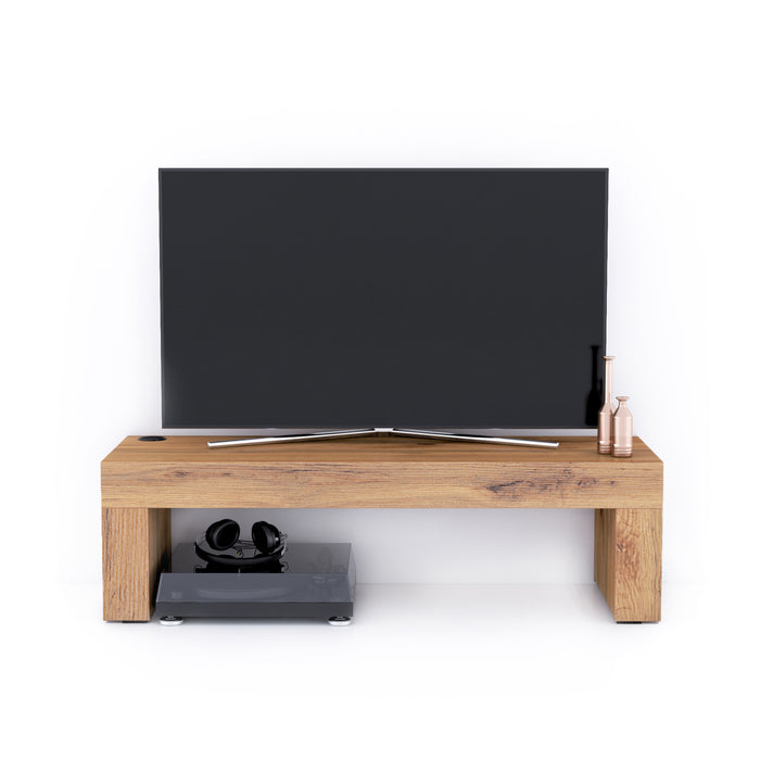 Evolution TV Stand 47.2x15.7 in, with Wireless Charger, Rustic Oak