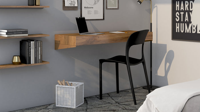 Evolution wall mounted desk 47.2x15.7 in, Concrete Effect, Grey