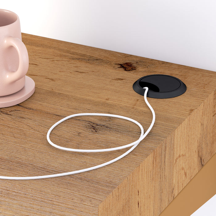 Evolution wall mounted desk 47.2x15.7 in, with Wireless Charger, Rustic Oak