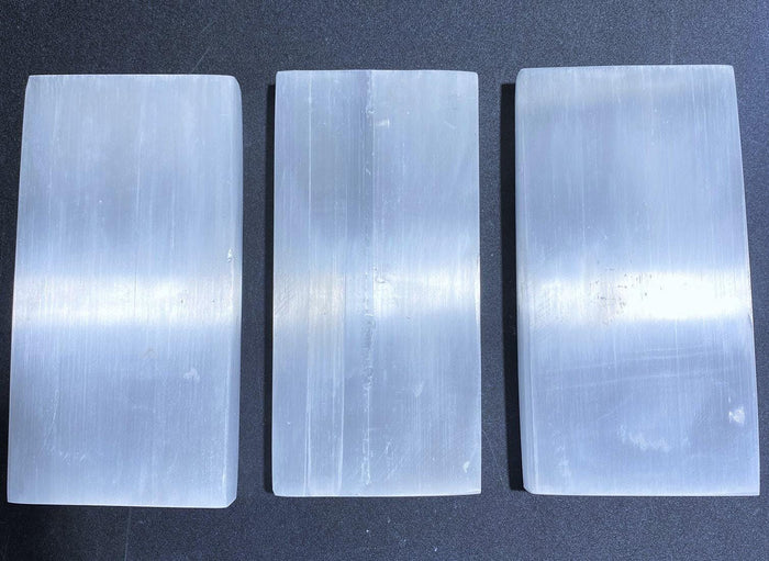 Extra Large Selenite Satin Spar Crystal Bar Plate Carving