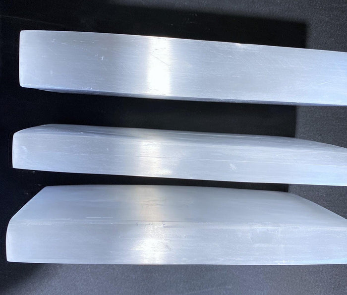 Extra Large Selenite Satin Spar Crystal Bar Plate Carving