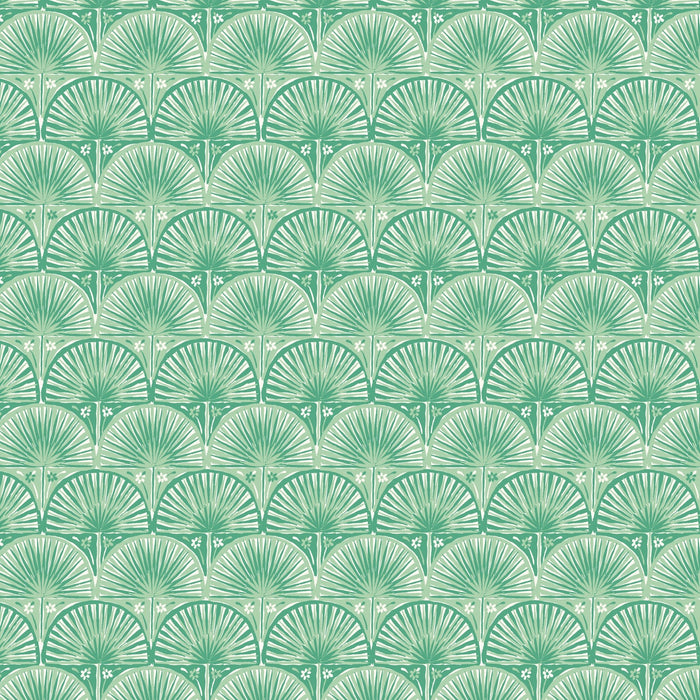 Fan Palm Scallop - Green - Nice Nice - Emily Taylor - Cloud 9 Fabrics - Poplin - Simplifi Fabric
