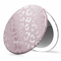 FANCII Taylor 5-inch LED Compact Mirror in Cosmic Leopard pink pattern with open case