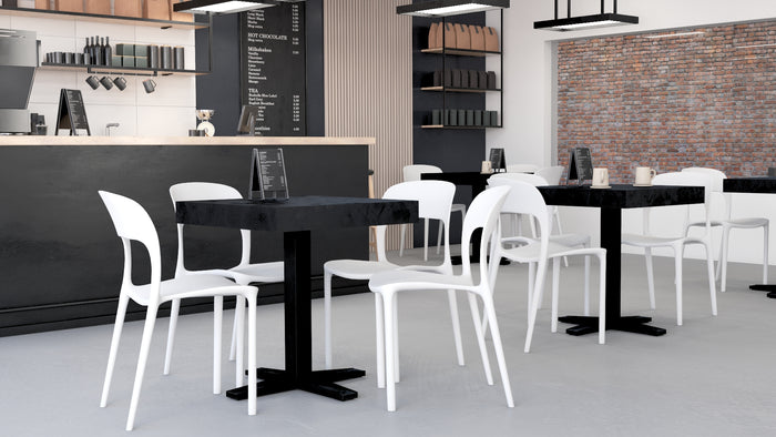 FIRST Bar Table, Concrete Effect, Black