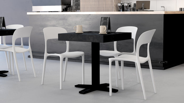FIRST Bar Table, Concrete Effect, Black
