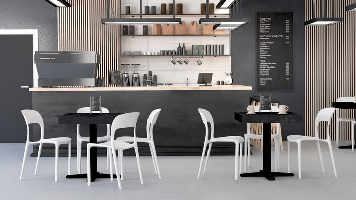 FIRST Bar Table, Concrete Effect, Black