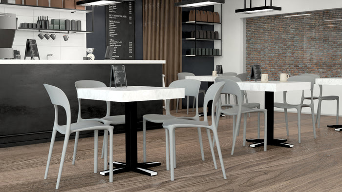 FIRST Bar Table, Concrete Effect, White