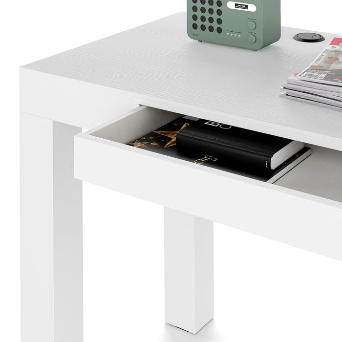 First desk with drawer, Ashwood White