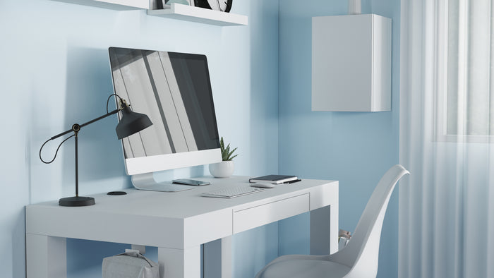 First desk with drawer, Ashwood White