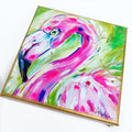 Flamingo on 6"x6" Gallery Wrapped Canvas