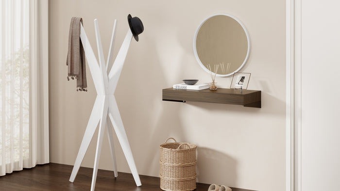Floating Console Table Evolution 35.43 x 15.74 in, Dark Walnut