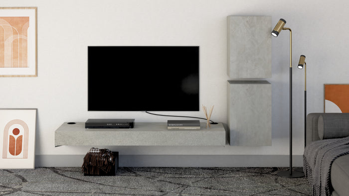 Floating tv stand Evolution 47.2 x 15.7 in, with Wireless Charger, Rustic Oak