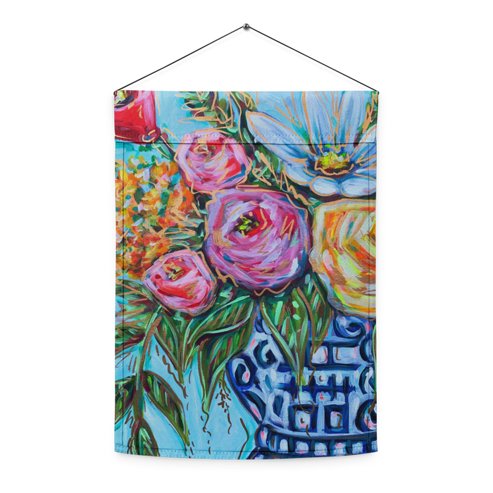 Floral Ginger Jar Garden flag
