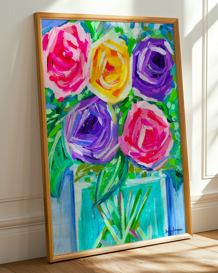 Floral Glass Vase Reproduction Print