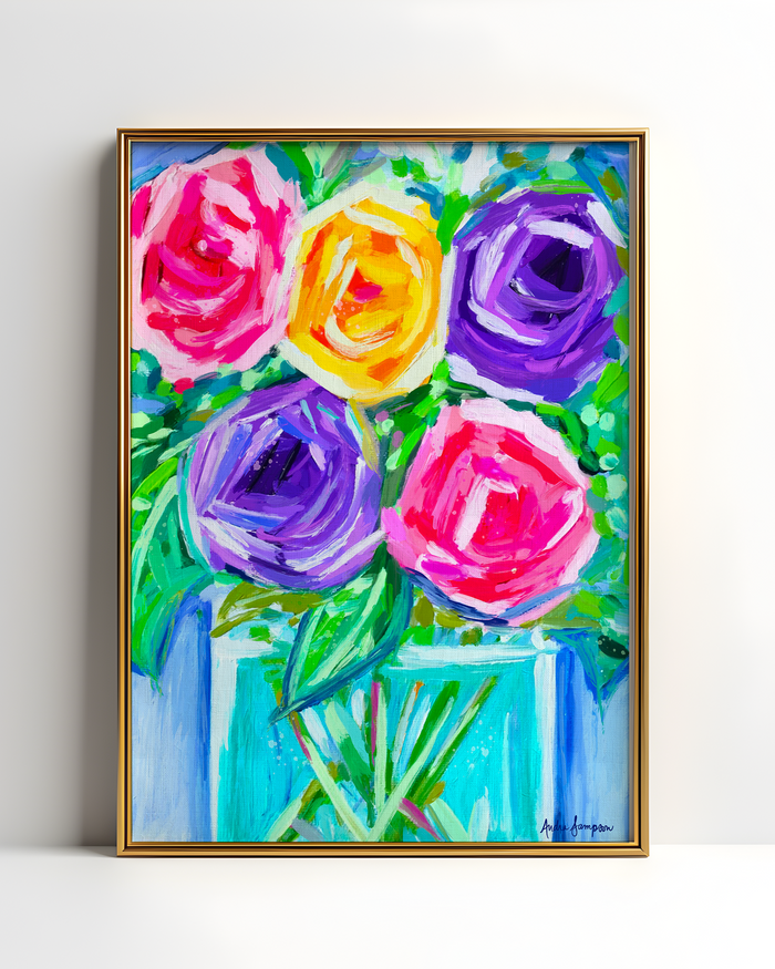 Floral Glass Vase Reproduction Print