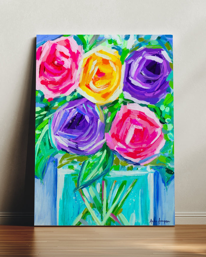 Floral Glass Vase Reproduction Print