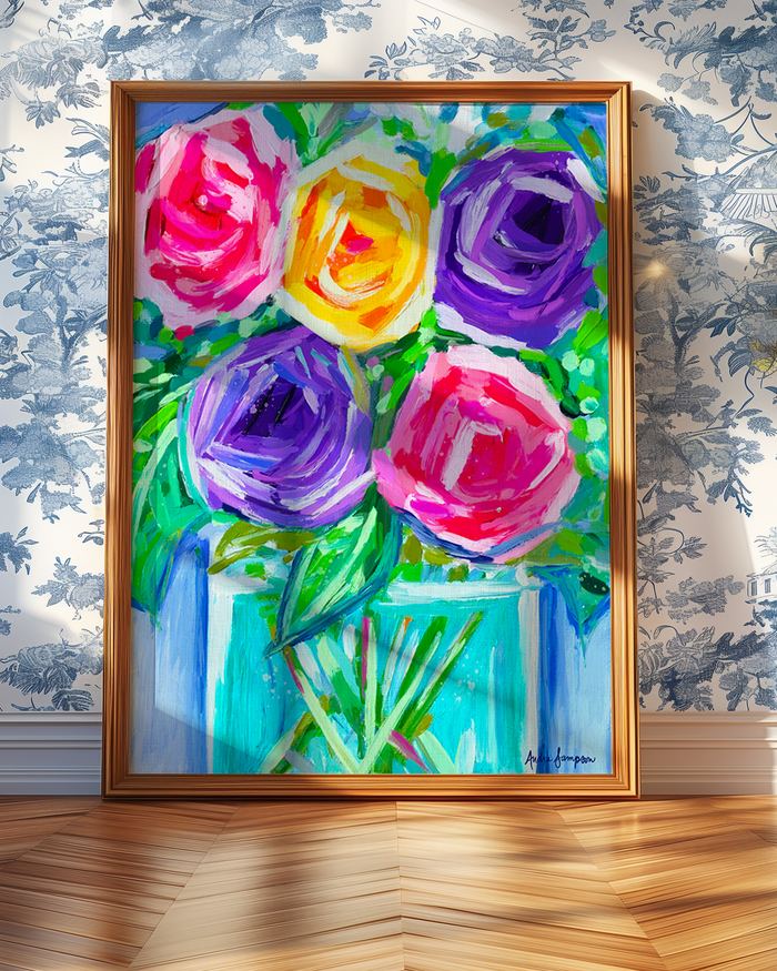 Floral Glass Vase Reproduction Print