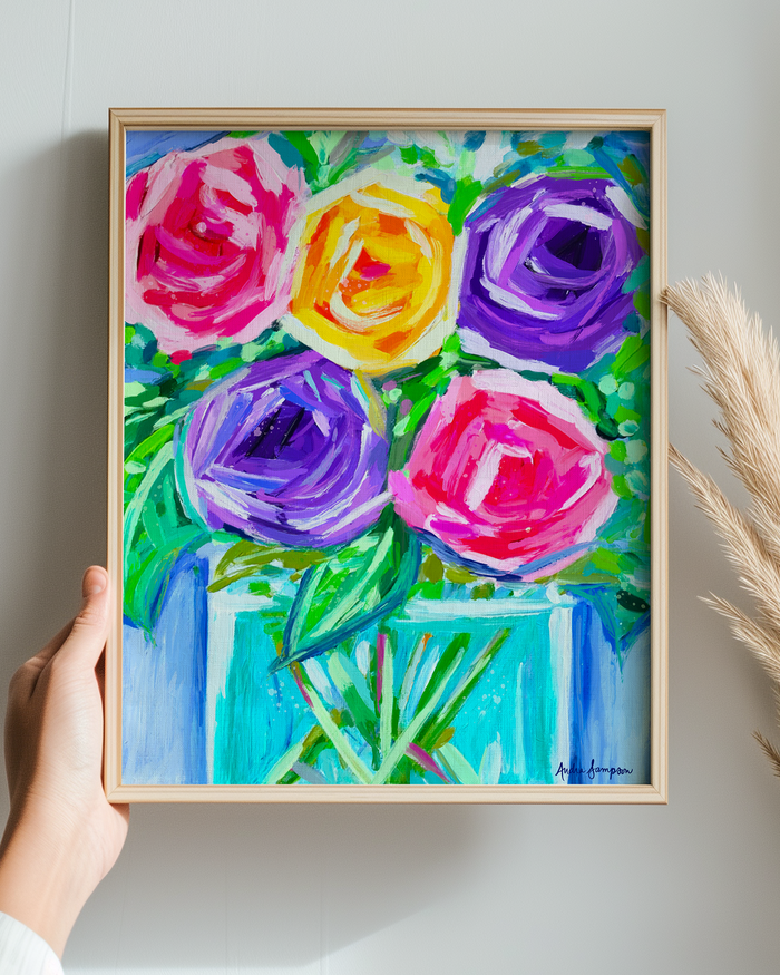 Floral Glass Vase Reproduction Print