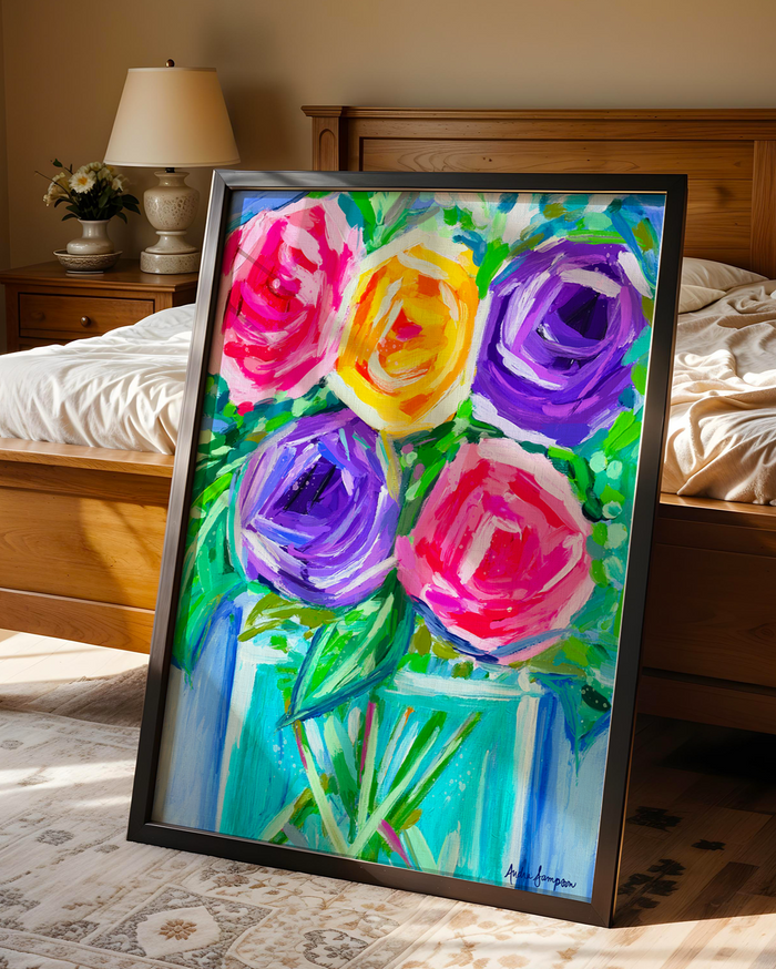 Floral Glass Vase Reproduction Print