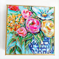Floral in Ginger Jar on 6"x6" Gallery Wrapped Canvas